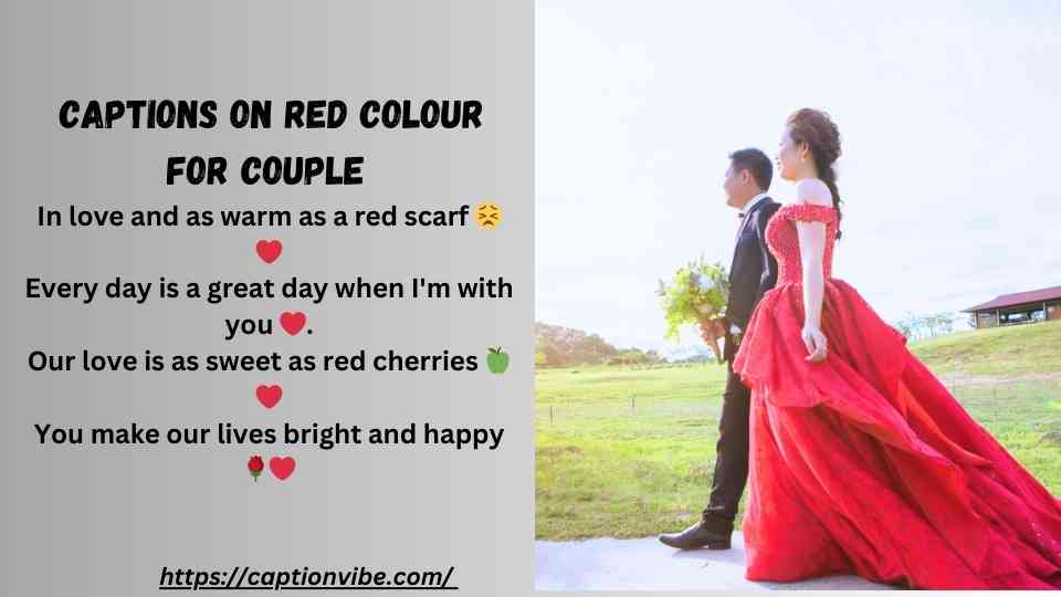 Captions on Red Colour for Couple