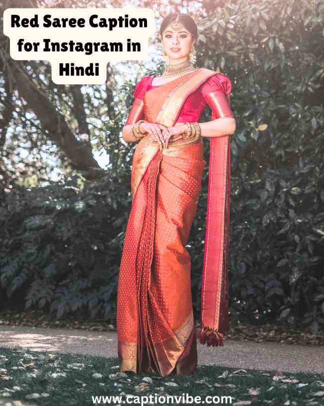 Red Saree Caption for Instagram in Hindi